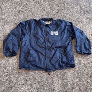 Men’s Large Customs Border Patrol CBP Navy Blue Windbreaker Jacket